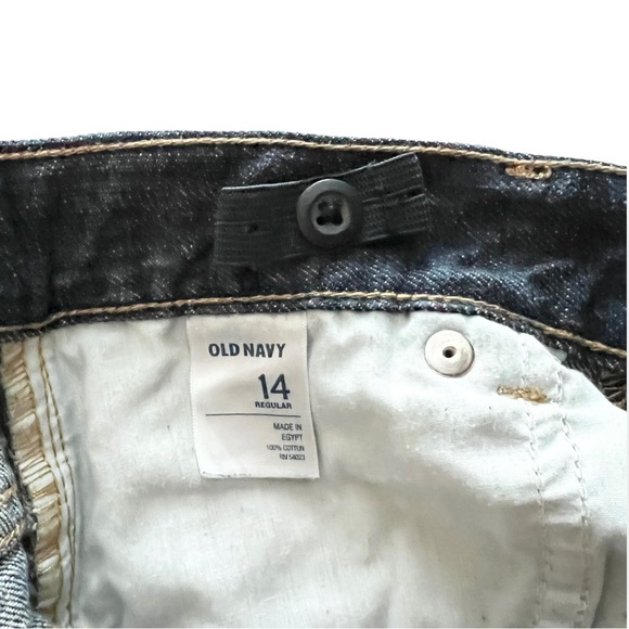 Old Navy SKINNY Boys Size 14 Adjustable Waist Dark Wash Denim Jeans - EUC - Picture 2 of 8